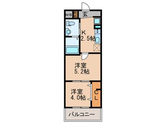 間取図 エグゼ新北野(1301)