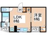 双輪建物第１０コーポ 1LDKの間取り