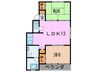 マンション甲峰東 2LDKの間取り