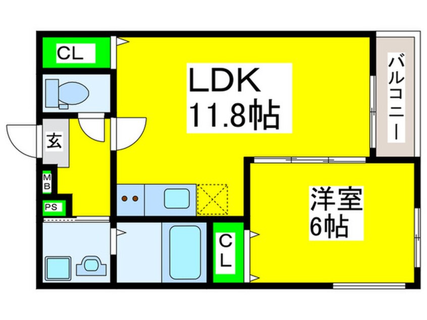 間取図 フジパレス堺浜寺石津Ⅲ番館