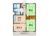 グリ－ン桃山Ａ棟 3DKの間取り
