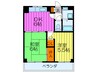 アティ－ナ守口 2DKの間取り