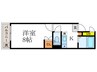 カーサヴェルデ 1Kの間取り