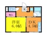 ハイツ千里丘 1DKの間取り