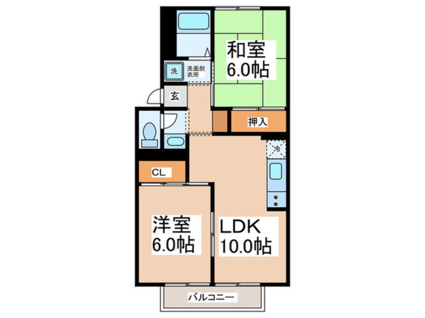 間取図 サニ－グリ－ン北喜Ａ棟
