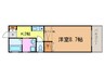 ク－ネルハイツ桂 1Kの間取り