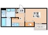 MELDIA湊 1Kの間取り