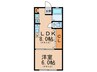 ハイツセントポリア 1LDKの間取り