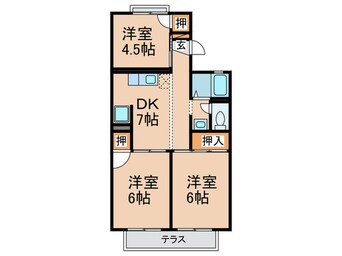 間取図 セジュ－ル土師