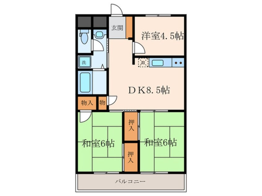 間取図 ハイツ尼崎Ａ棟（216）