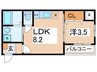 Primavera南巽 1LDKの間取り