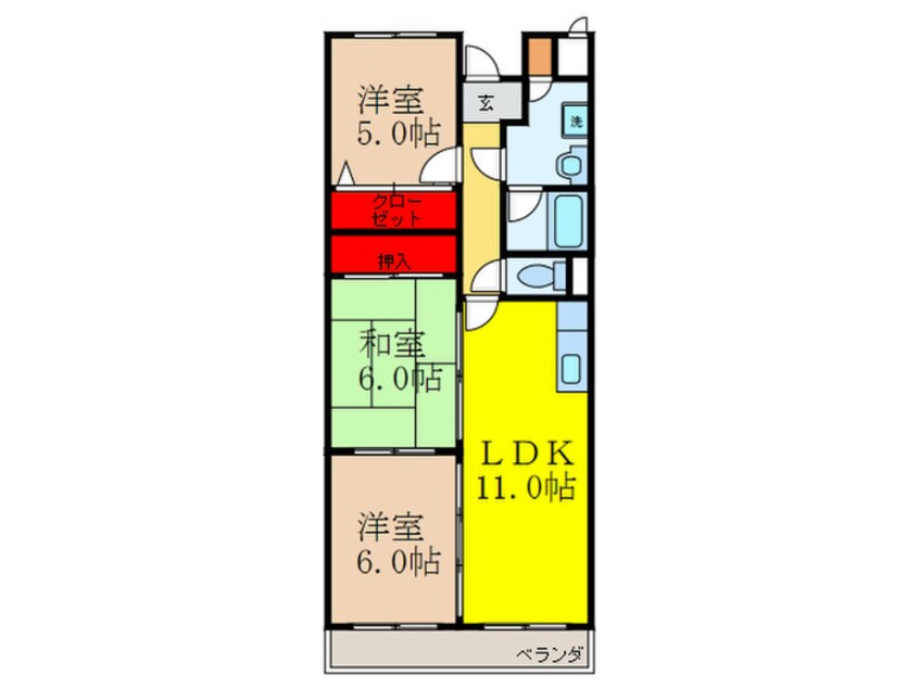 間取図 プランド－ル茨木