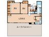 ザ・岡本プレミアム（1002） 2LDKの間取り