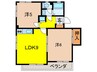 セジュール甲東２ 2LDKの間取り