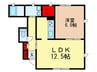 プルミエールコートＢ棟 1LDKの間取り