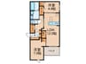 Armojour B棟 2LDKの間取り