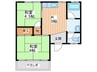 錦マンション 2Kの間取り