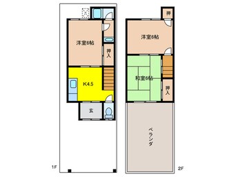 間取図 山科区小山一石畑貸家