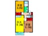 ヴェルドミール出口 2DKの間取り