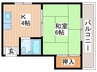 高柳ハイツ 1Kの間取り