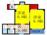 メゾン笹川 2Kの間取り