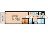 アイグレイス 1Kの間取り