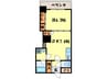 グラシオン西陣 1DKの間取り