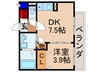 YNレジデンス枚方 1DKの間取り