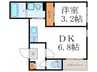 レジデンス藤 1DKの間取り