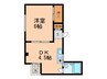 第２ヌヴェ－ルハイツ 1DKの間取り