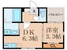 デルソーレ山科 1DKの間取り