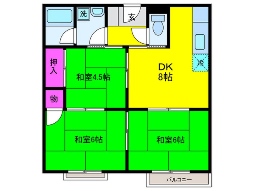 間取図 ハイツヤマモトＤ棟