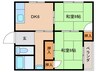 北摂荘 2DKの間取り