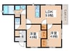 IKファインハウスB 2LDKの間取り