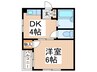 ハイツリバ－ 1DKの間取り