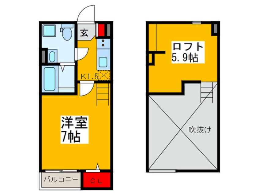間取図 オー・ルージュ加美