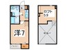 オー・ルージュ加美 1Kの間取り