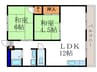 西京極グリーンハイツ 2LDKの間取り
