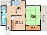 第二長楽園マンション 2DKの間取り