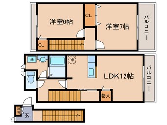 間取図 コ－ポ勢多Ⅱ番館