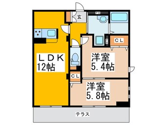 間取図 ハイム　ユカリナグリーン　長瀬