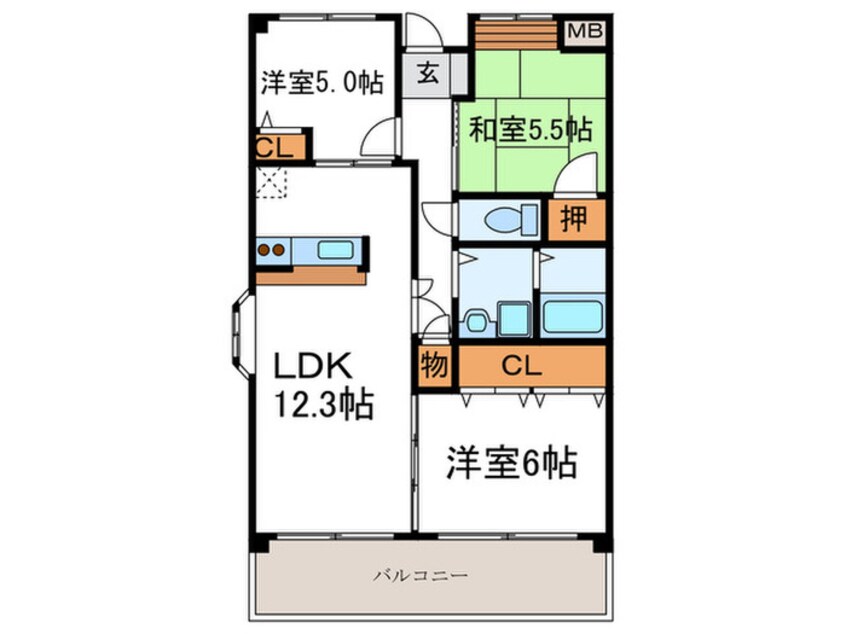 間取図 ヴェルドミ－ル桃山台