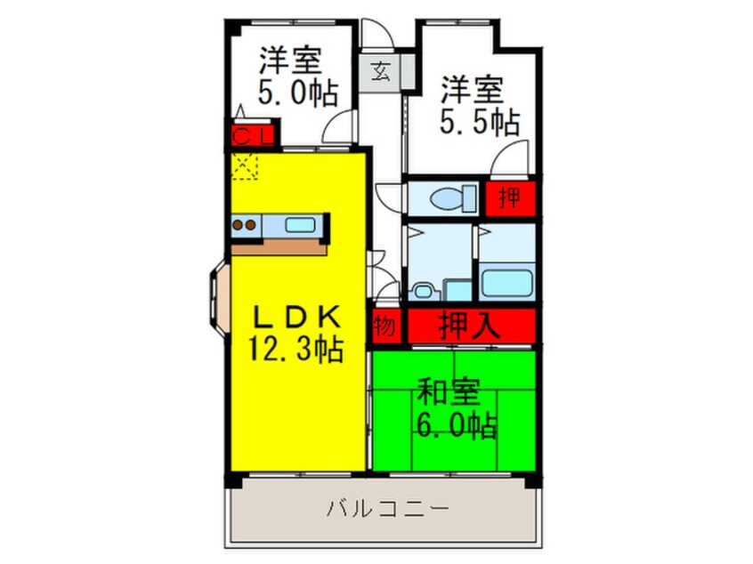 間取図 ヴェルドミ－ル桃山台