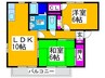 サンステート自由丘 2LDKの間取り
