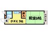 レジデンス２５ 1DKの間取り