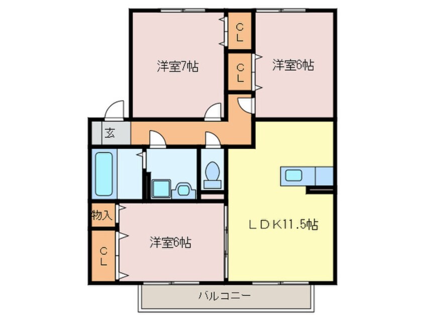 間取図 リジェールヒルB棟