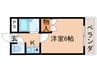 エトワ－ル桂 1Kの間取り