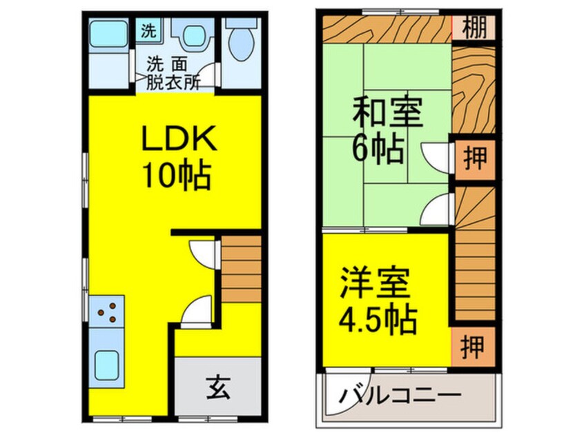 間取図 浜寺諏訪ノ森貸家