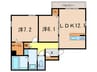 コルン　コゥロエン 2LDKの間取り