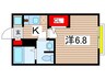ｂｏｎｈｅｕｒ嵐山 1Kの間取り